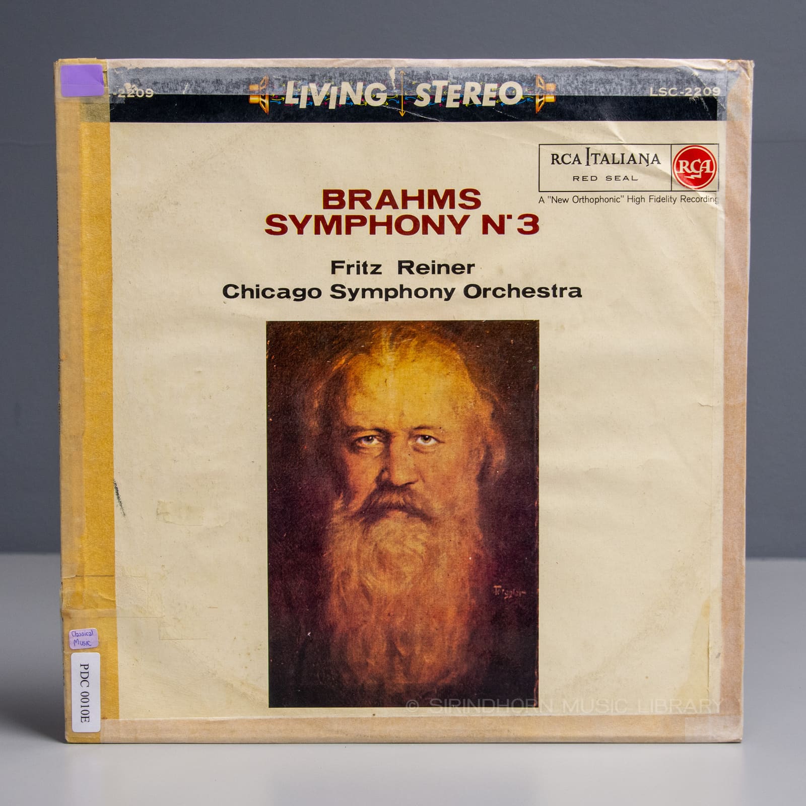 ปกแผ่น Brahms symphony. no. 3, Chicago symphony orchestra