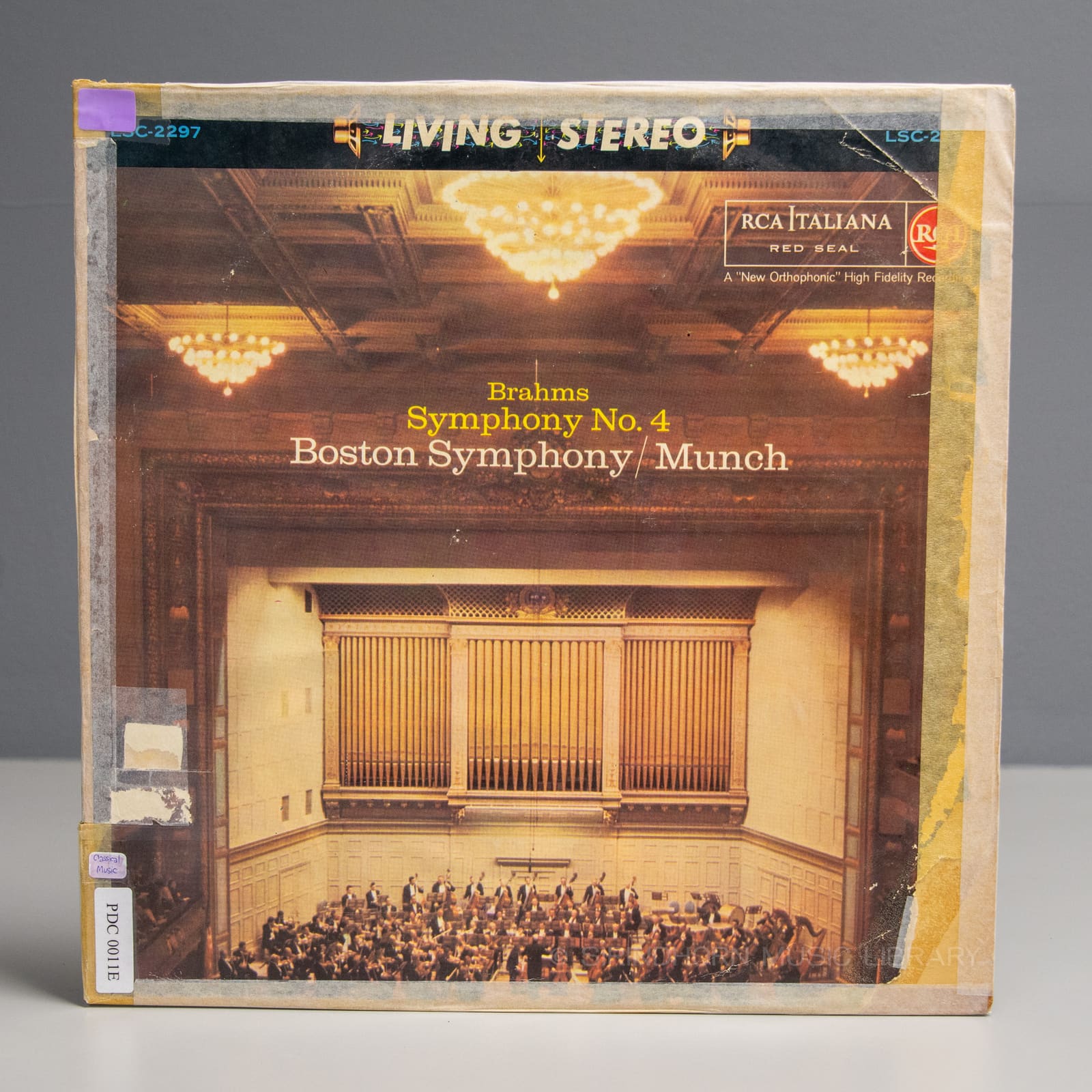 ปกแผ่น Brahms symphony. no. 4, Boston symphony orchestra