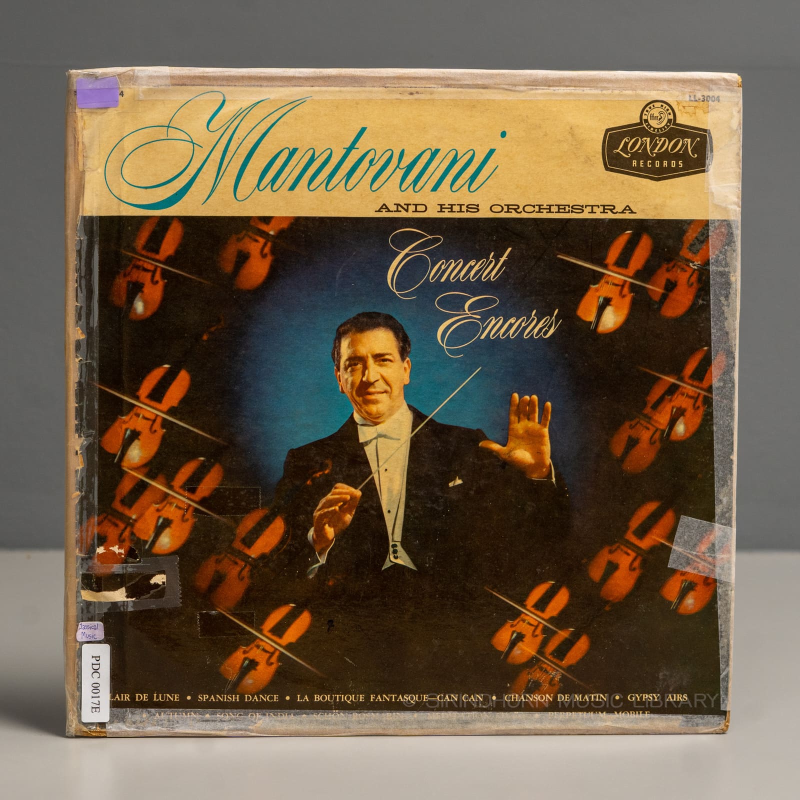 ปกแผ่น Mantovani and his orchestra concert encores