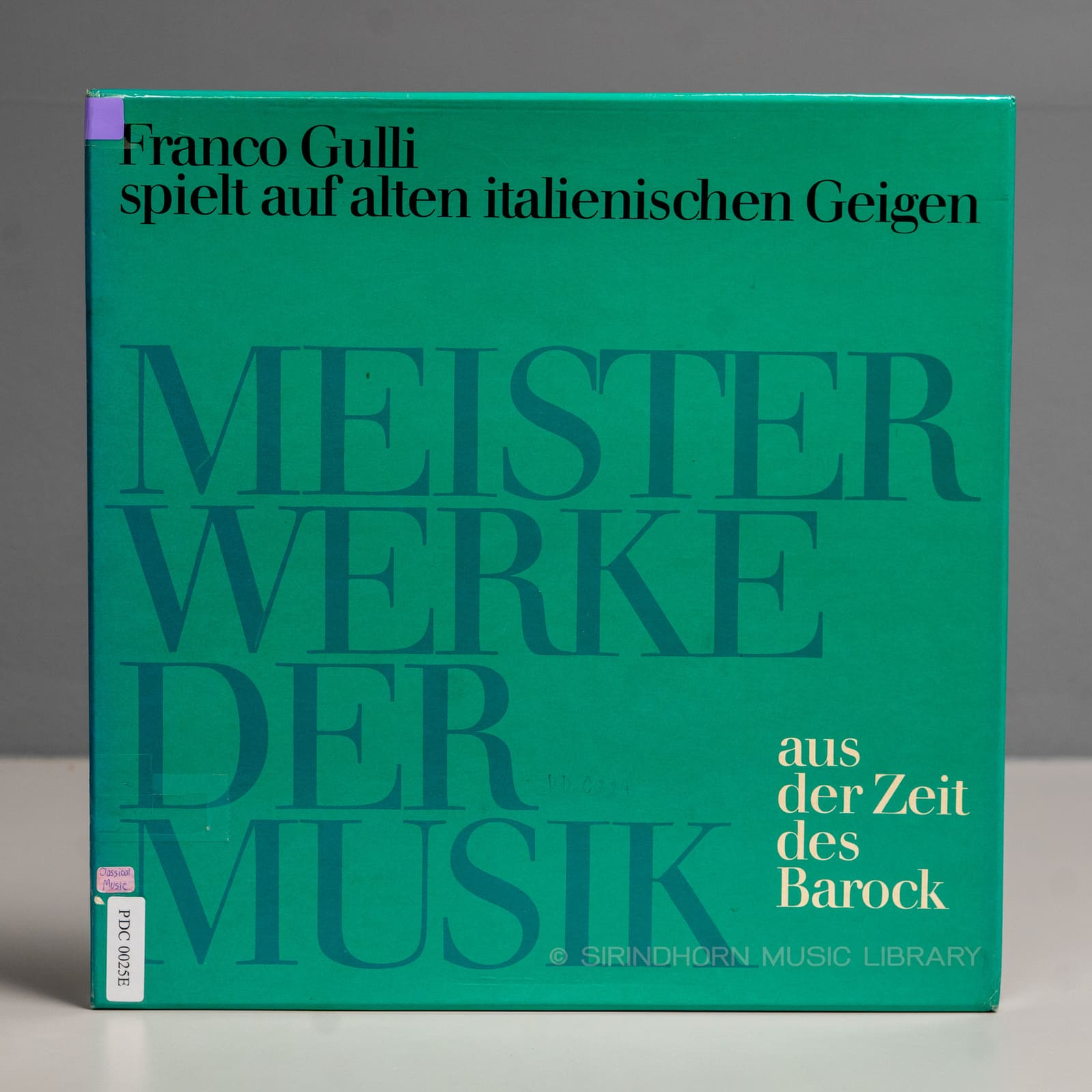ปกแผ่น Spielt auf alten Italienischen Geigen Meisterwerke der musik, aus der Zeit des Barock