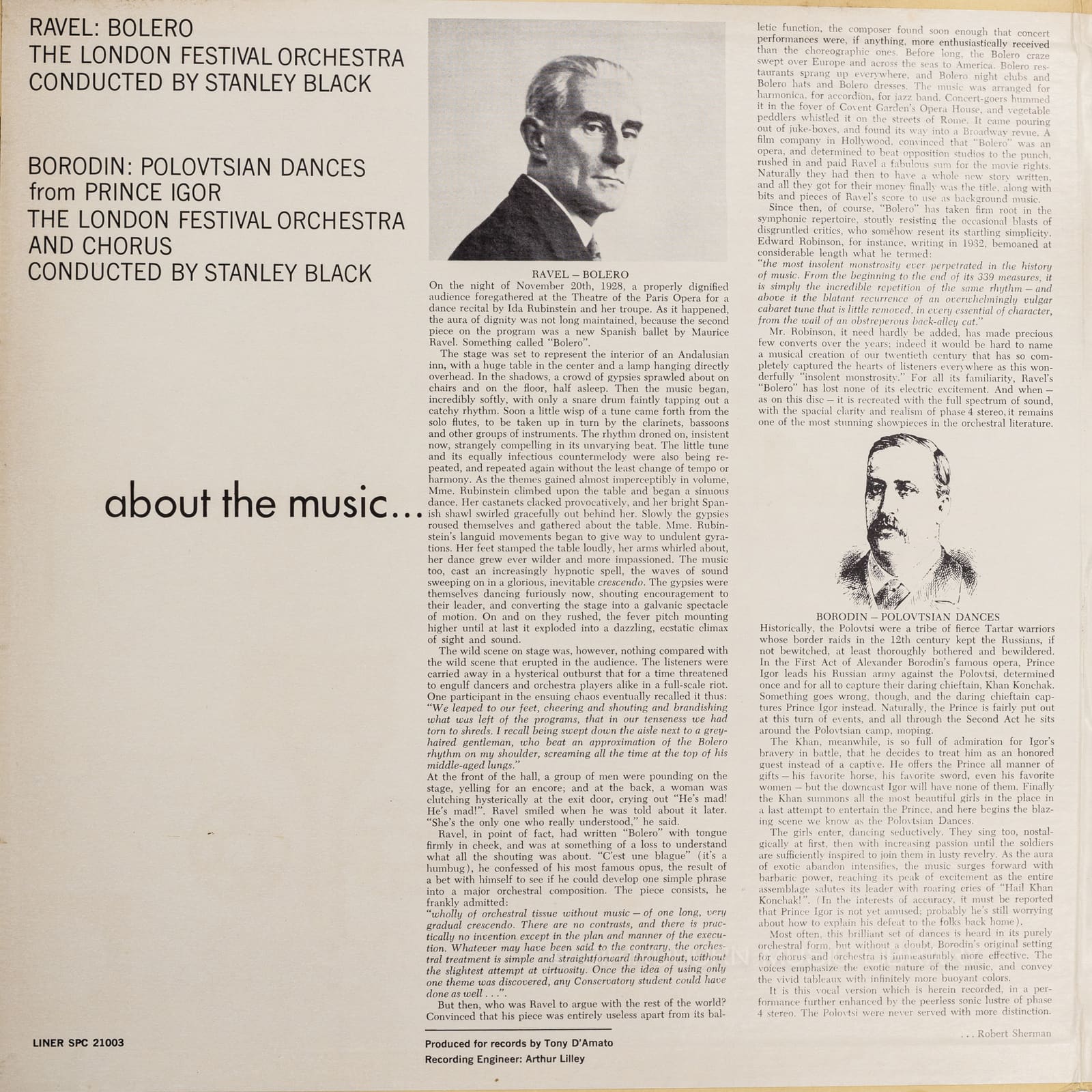 หน้าปกด้านใน 1 — Ravel bolero Borodin Polovtsian dances