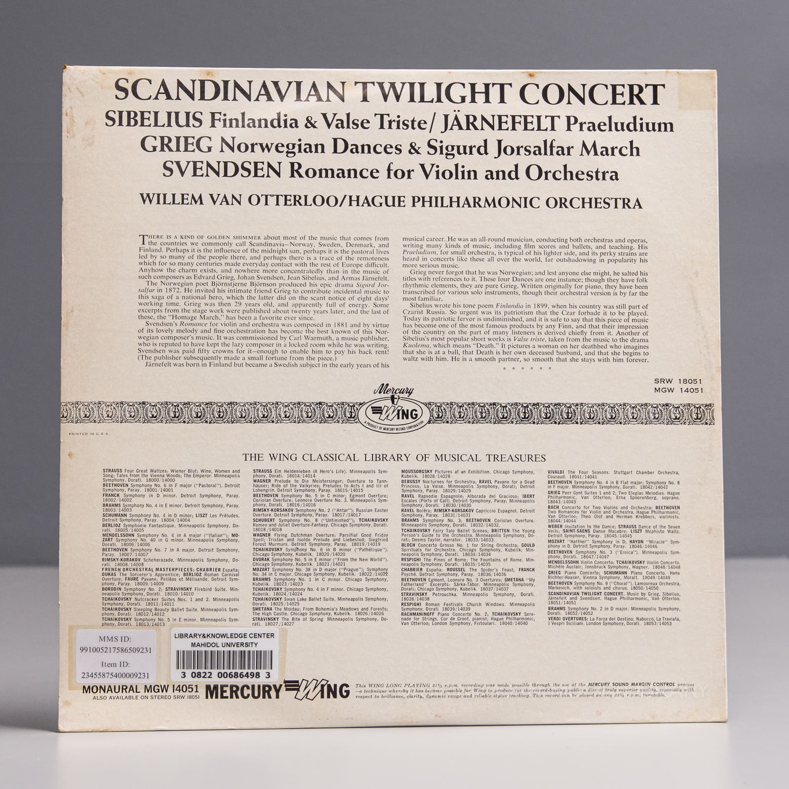ปกหลัง — Scandinavian twilight concert
