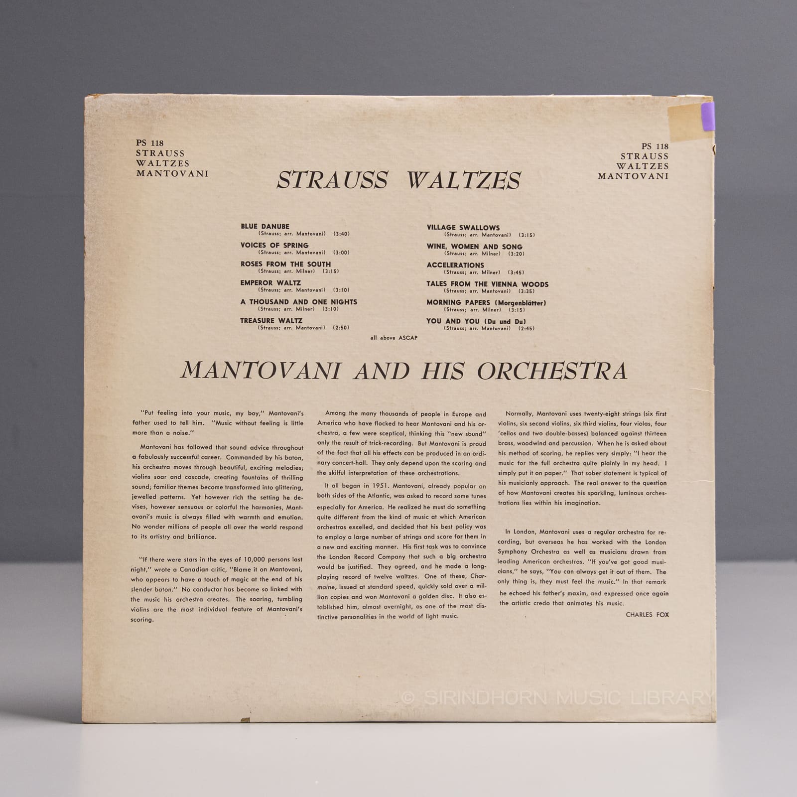 ปกหลัง — Strauss Waltzes