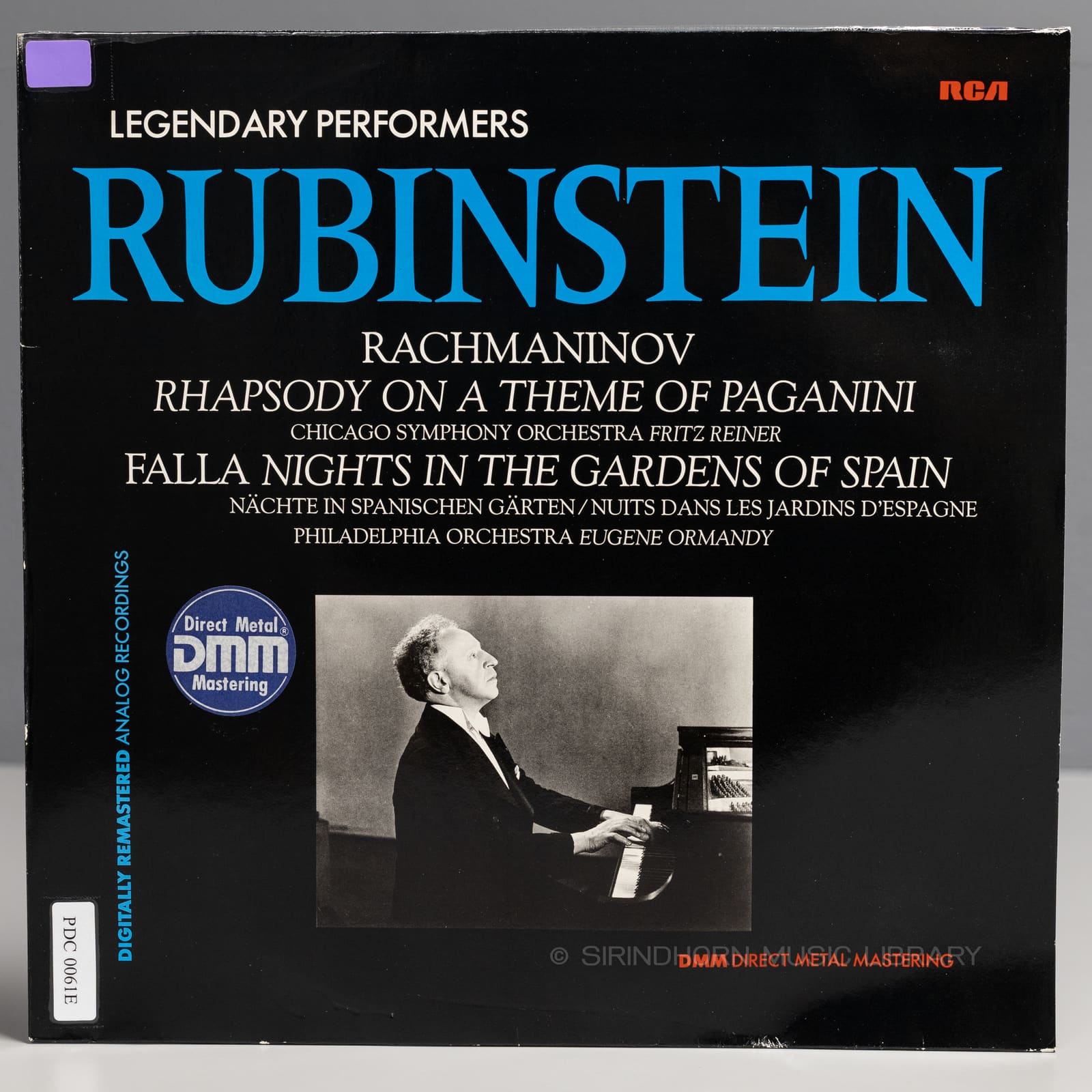 ปกแผ่น Rubinstein Rhapsody on a theme of Paganini, nights in the gardens of Spain