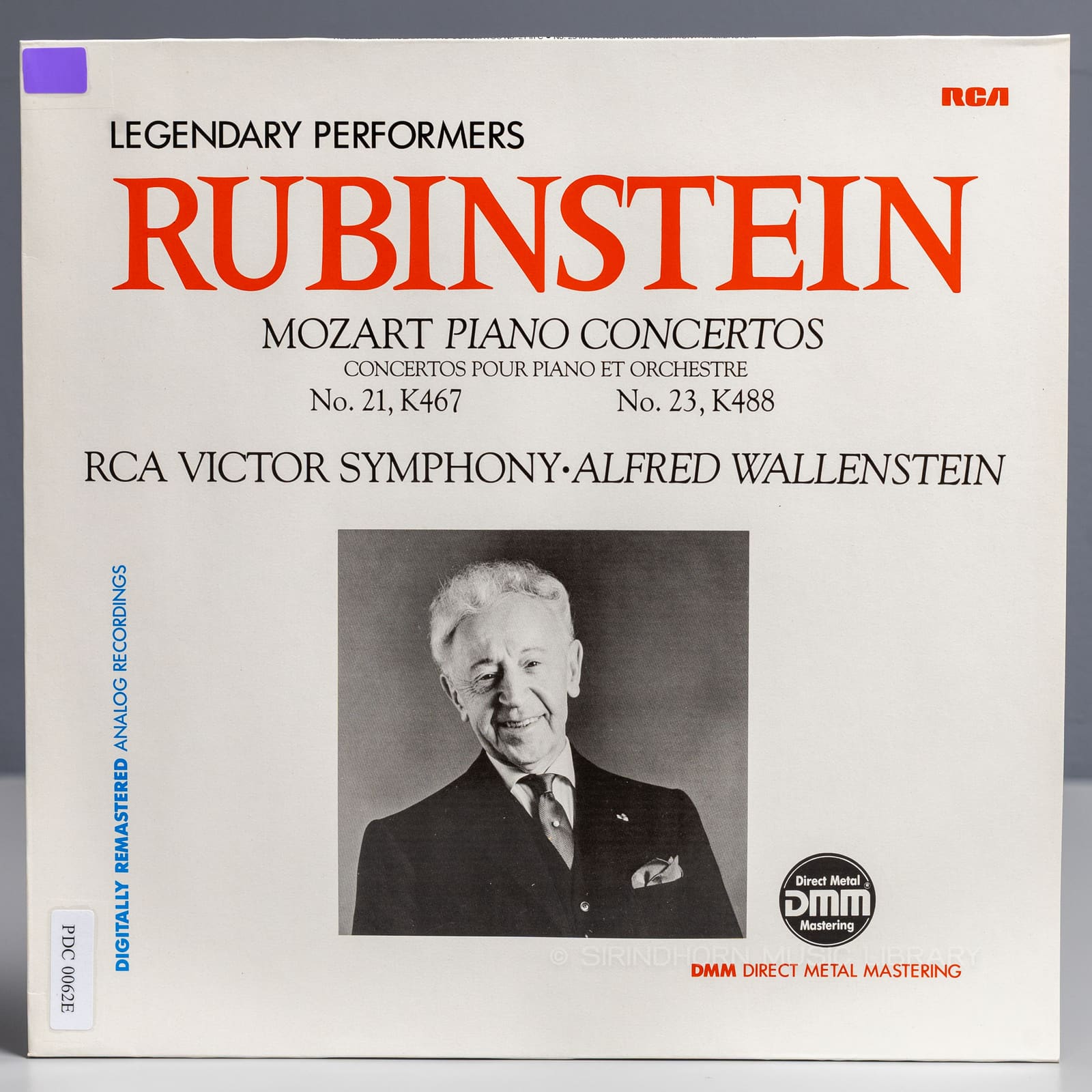 ปกแผ่น Rubinstein Mozart piano concertos