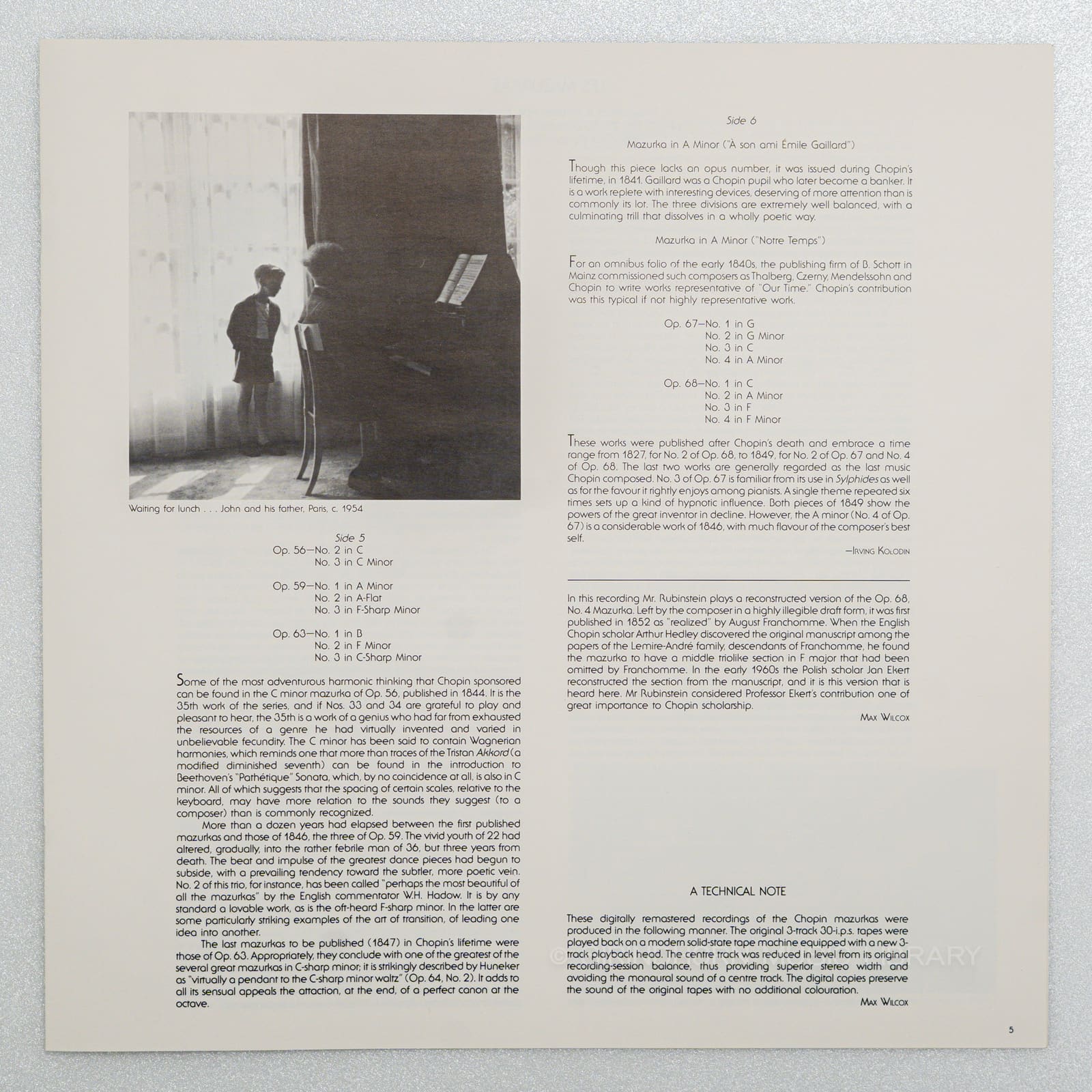 หน้าปกด้านใน 5 — The Chopin collection the Mazurkus