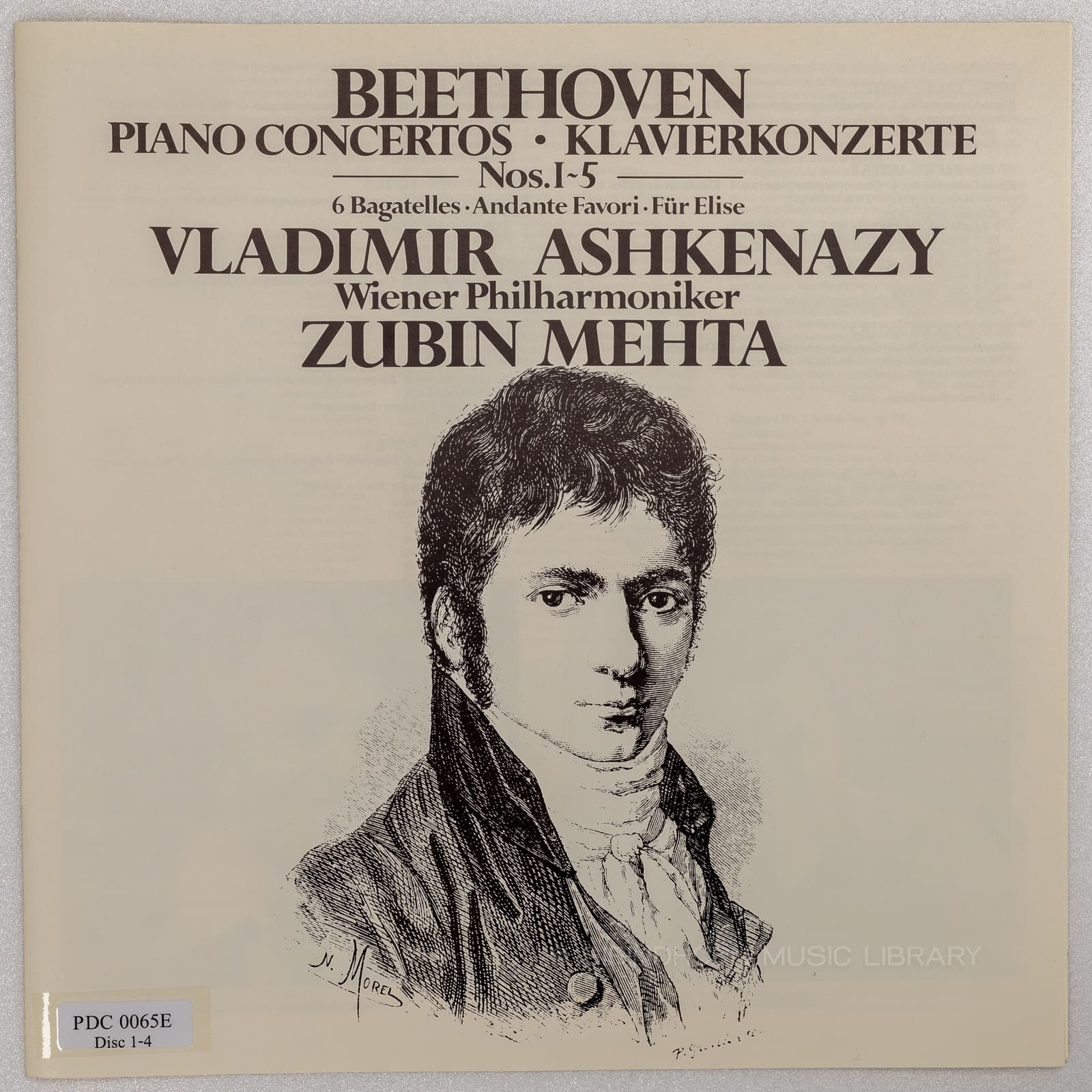 หน้าปกด้านใน 1 — Beethoven piano concertos Klavierkonzerte nos.1-5