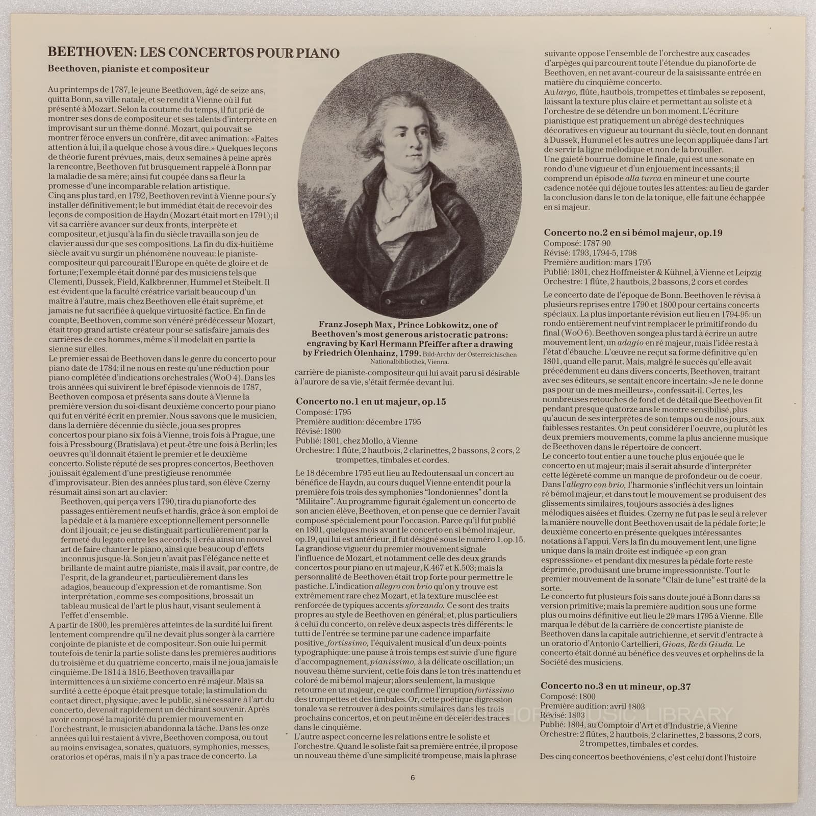 หน้าปกด้านใน 6 — Beethoven piano concertos Klavierkonzerte nos.1-5