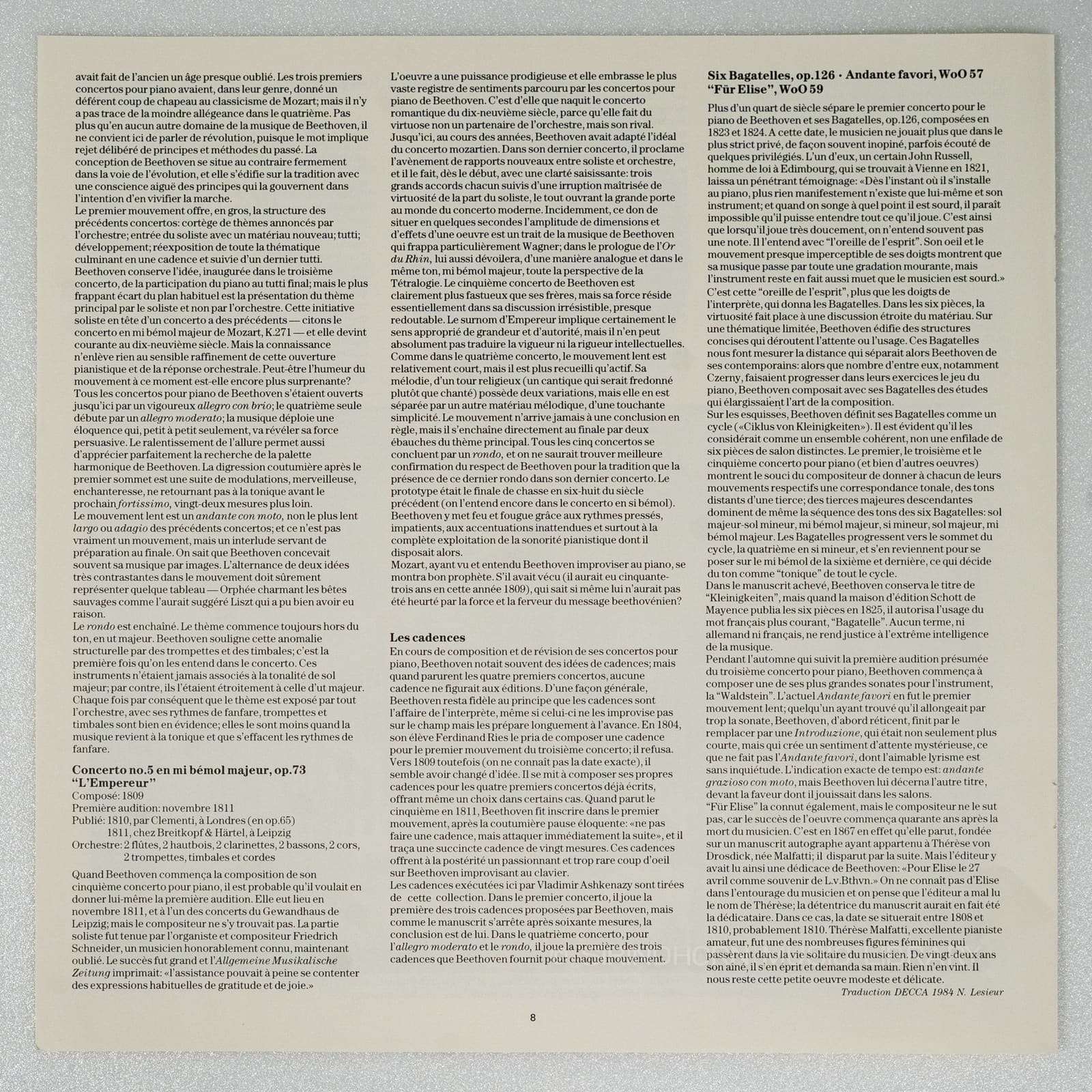 หน้าปกด้านใน 8 — Beethoven piano concertos Klavierkonzerte nos.1-5