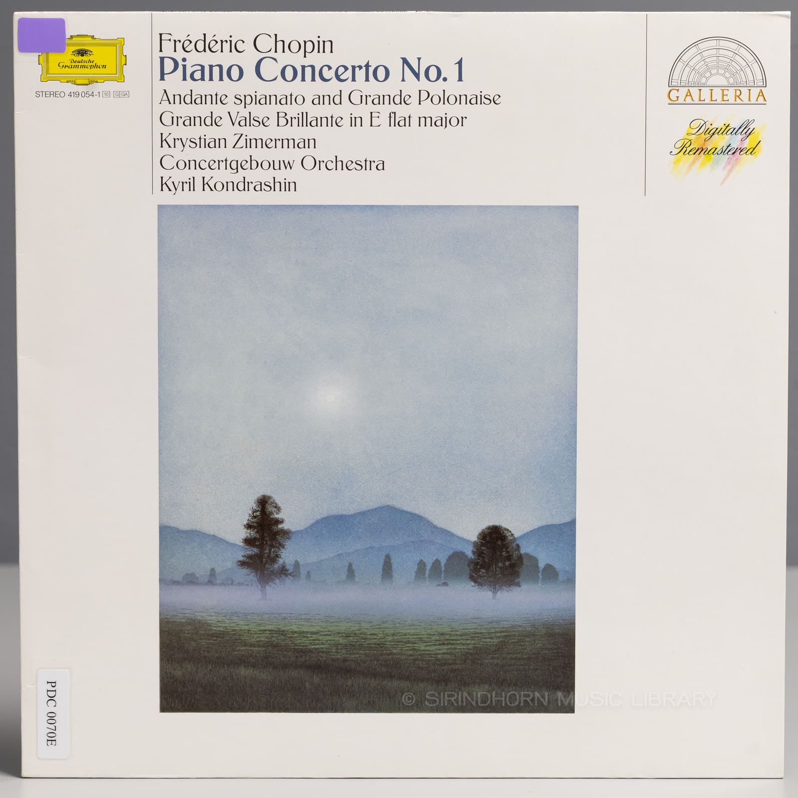 ปกแผ่น Frederic Chopin piano concertos No.1