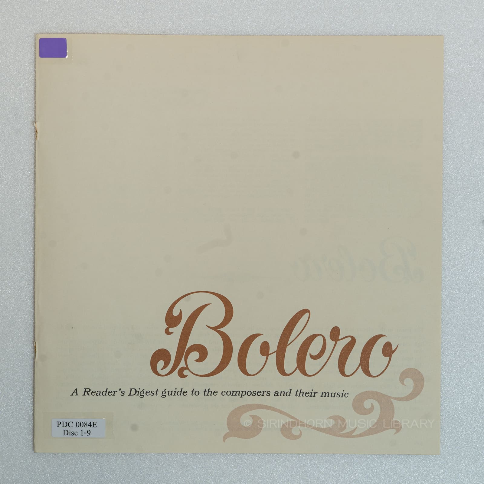 หน้าปกด้านใน 1 — Bolero 79 Rhapsodic light-classical favourites