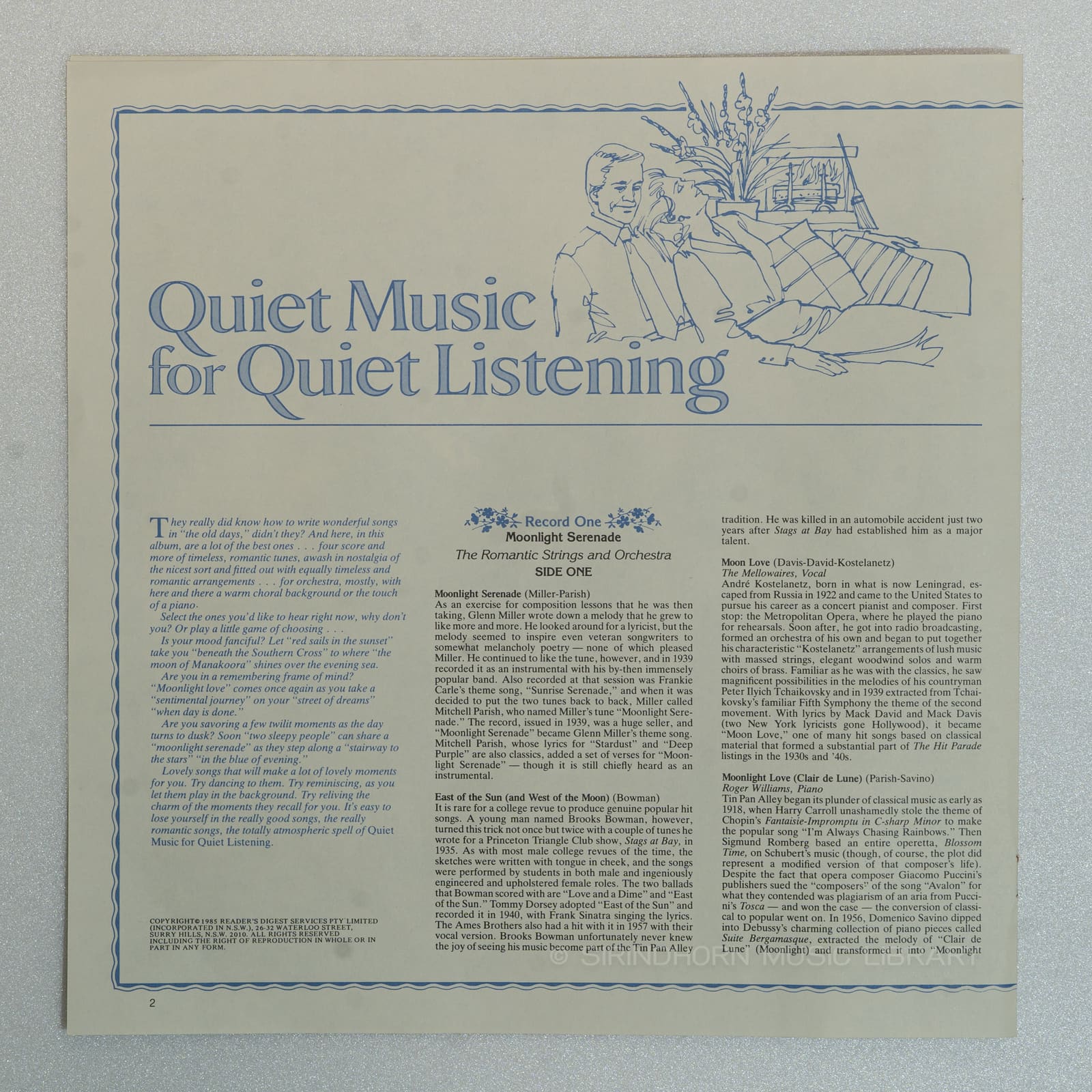 หน้าปกด้านใน 2 — Quiet music for quiet listening