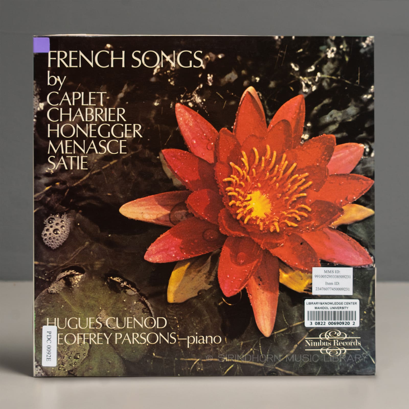 ปกแผ่น French songs by Caplet Chabrier Honegger Menasie Satie