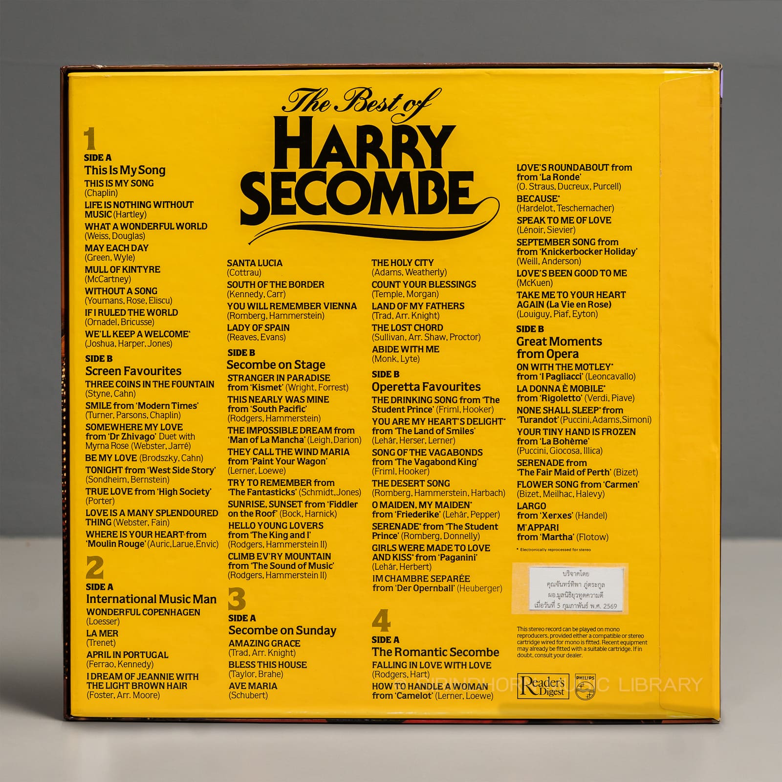ปกหลัง — The best of Harry Secomb