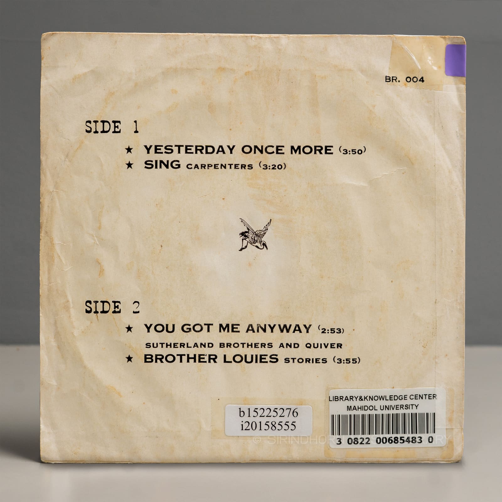 ปกหลัง — Yesterday once more