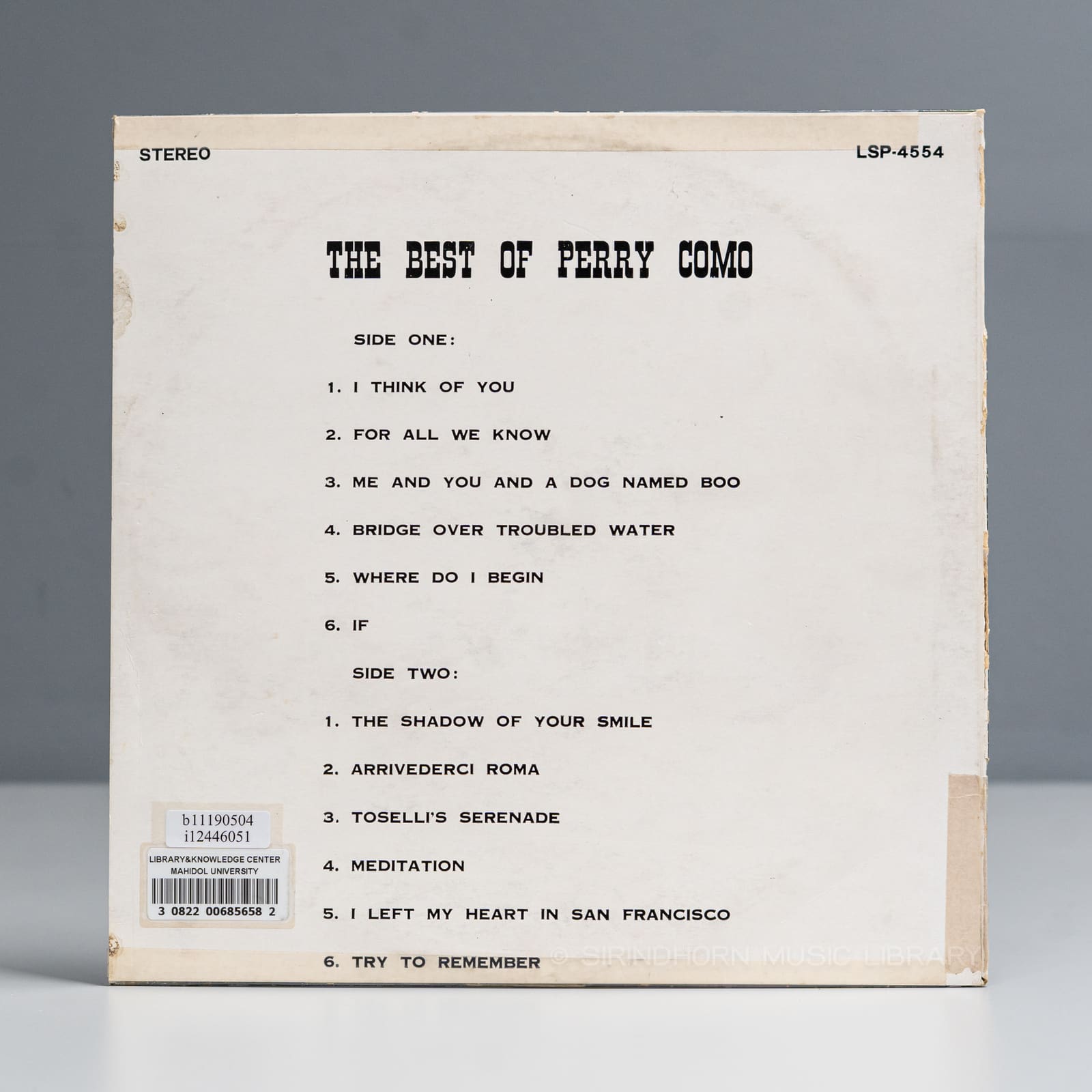 ปกหลัง — The best of Perry Como