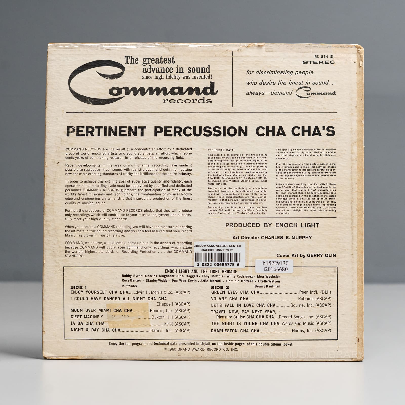 ปกหลัง — Pertinent Percussion Cha Cha's