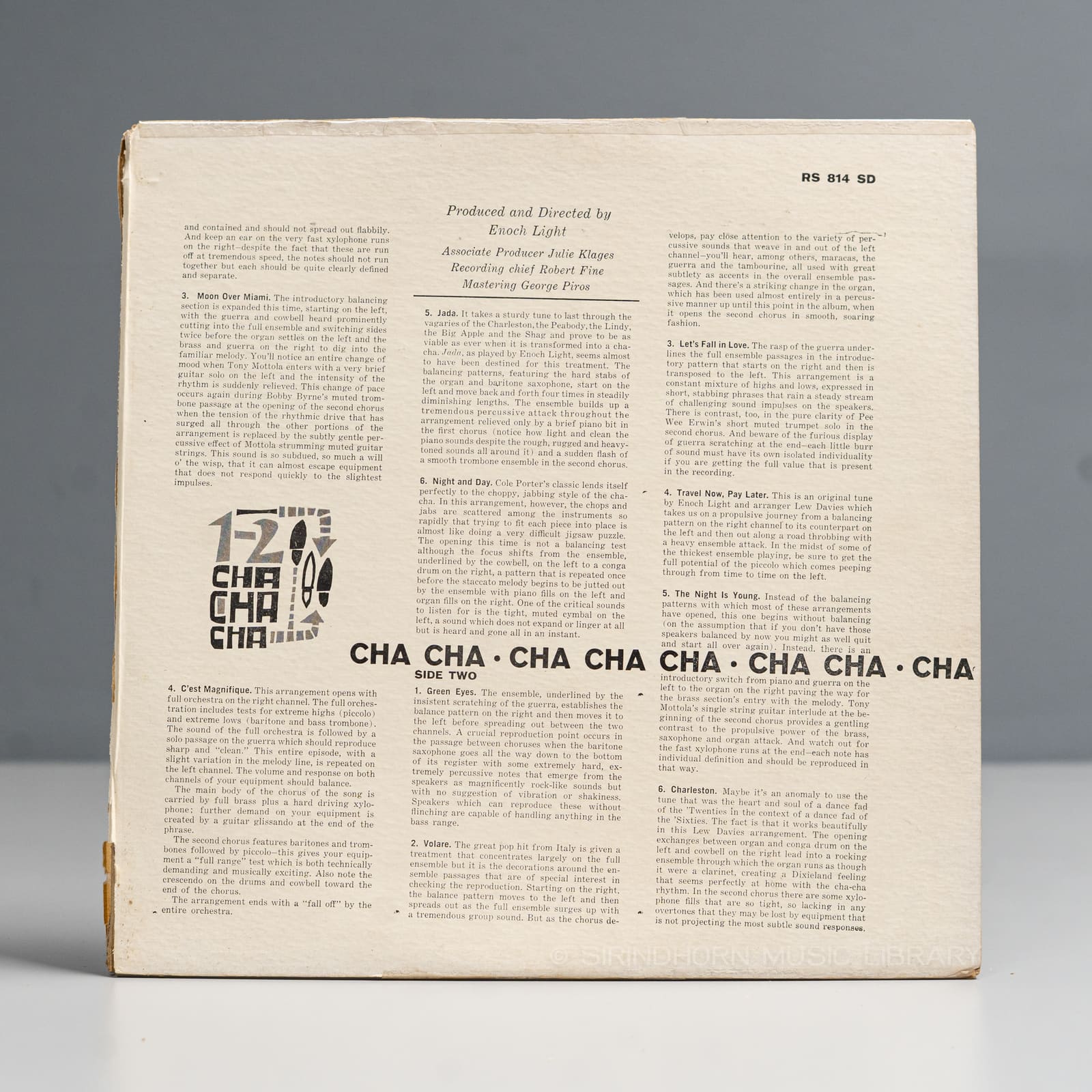 หน้าปกด้านใน 2 — Pertinent Percussion Cha Cha's