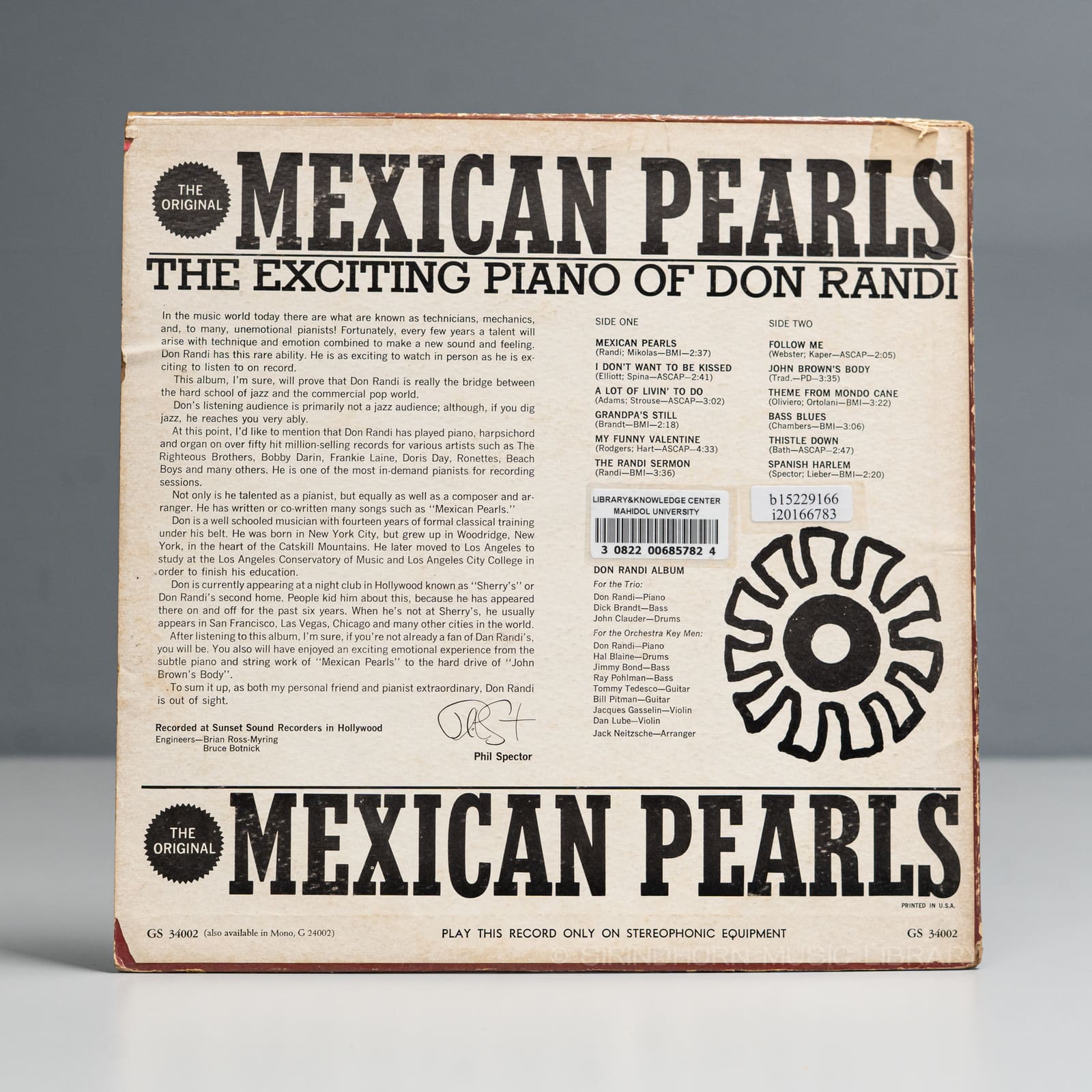 ปกหลัง — Mexican pearls The exciting piano of Dan Randi