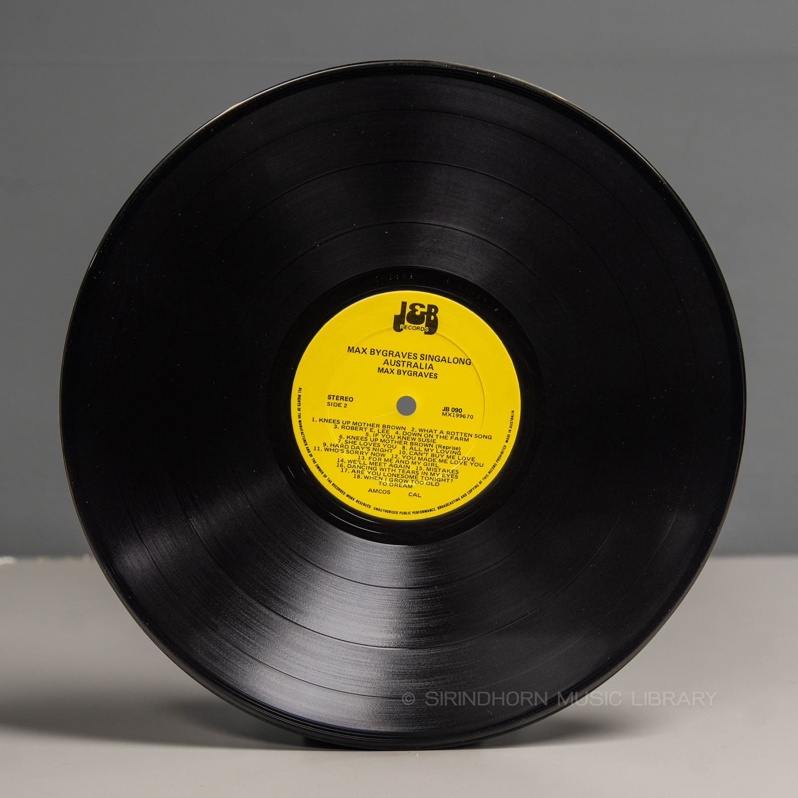 ป้ายแผ่นเสียง B — Singalong Australia 30 of the world's great singalongs