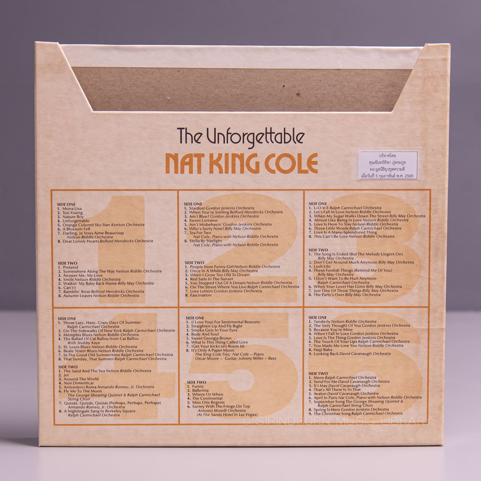 ปกหลัง — Nat King Cole the unforgettable