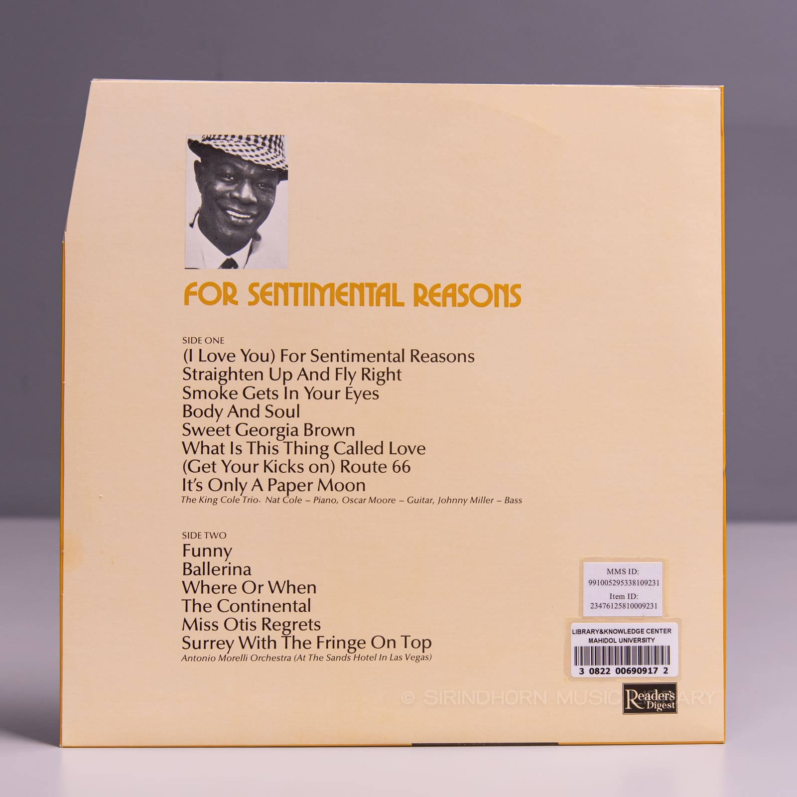 หน้าปกด้านใน 10 — Nat King Cole the unforgettable