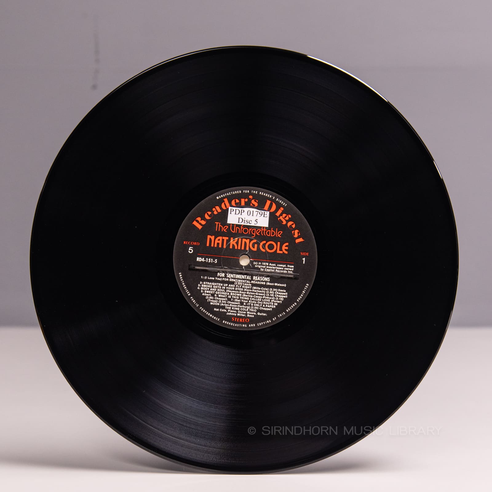 ป้ายแผ่นเสียง I — Nat King Cole the unforgettable