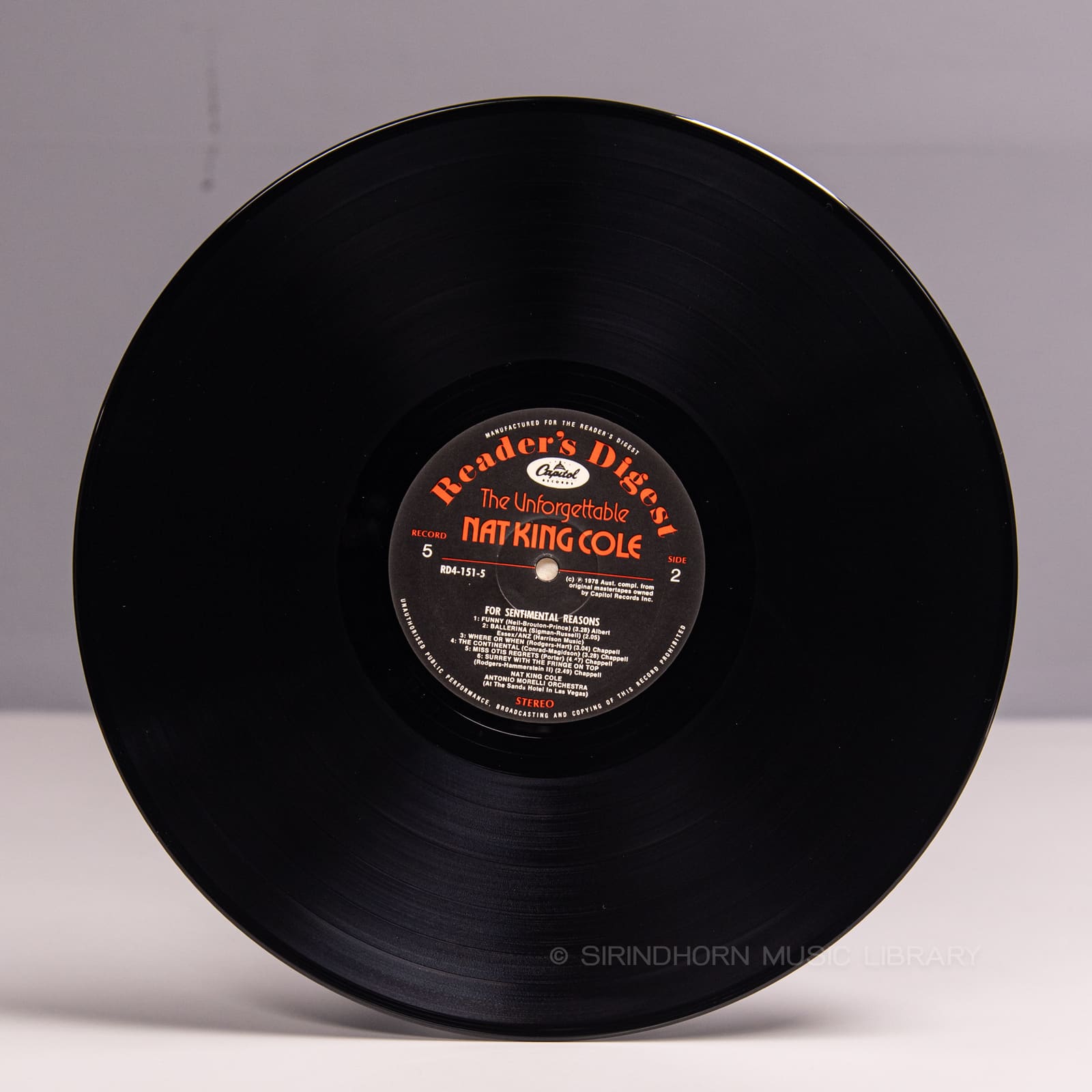 ป้ายแผ่นเสียง J — Nat King Cole the unforgettable