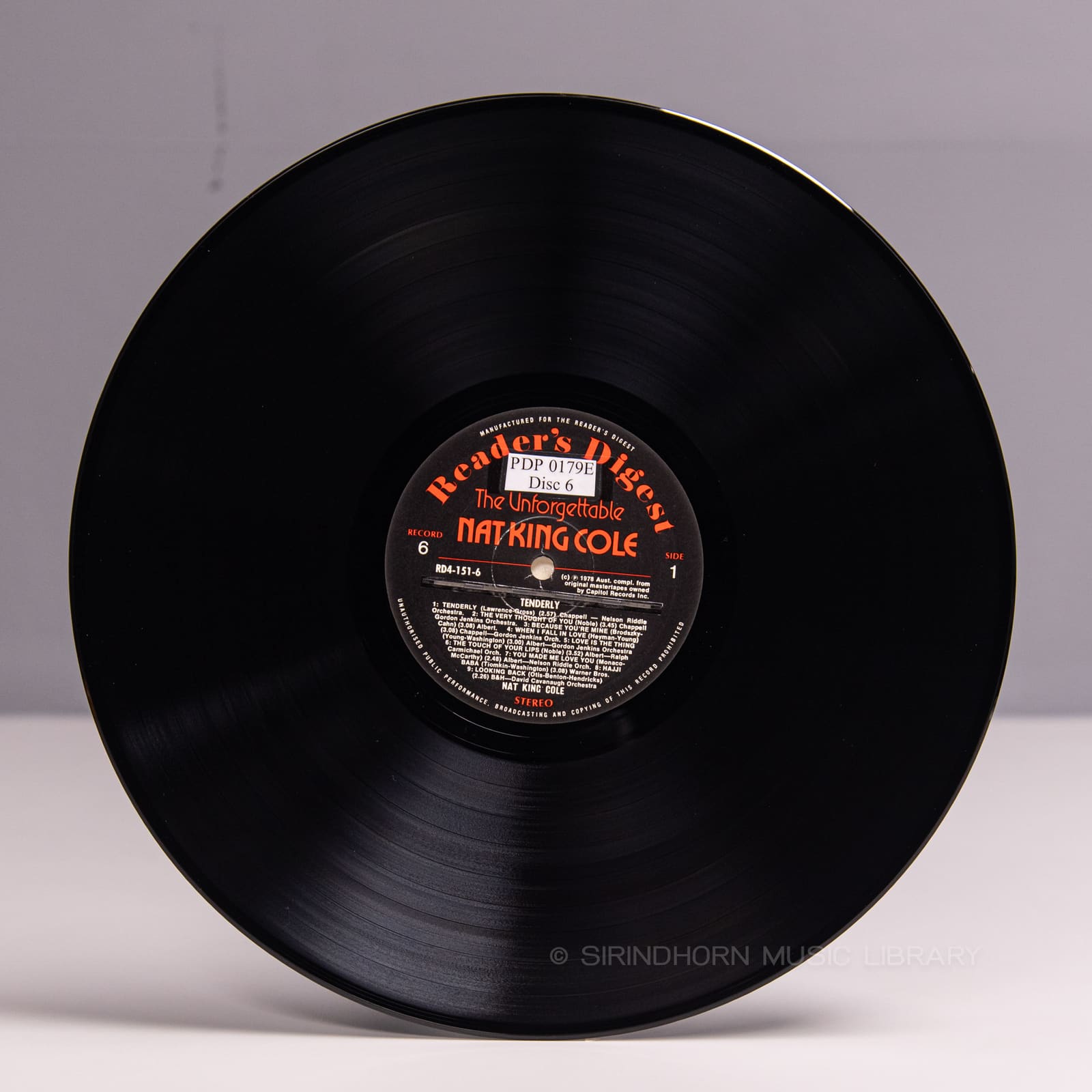 ป้ายแผ่นเสียง K — Nat King Cole the unforgettable