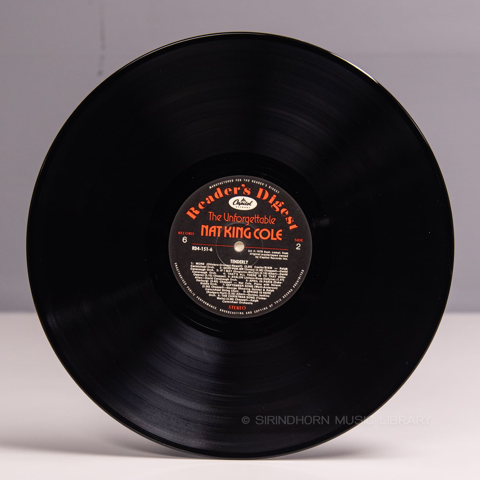 ป้ายแผ่นเสียง L — Nat King Cole the unforgettable