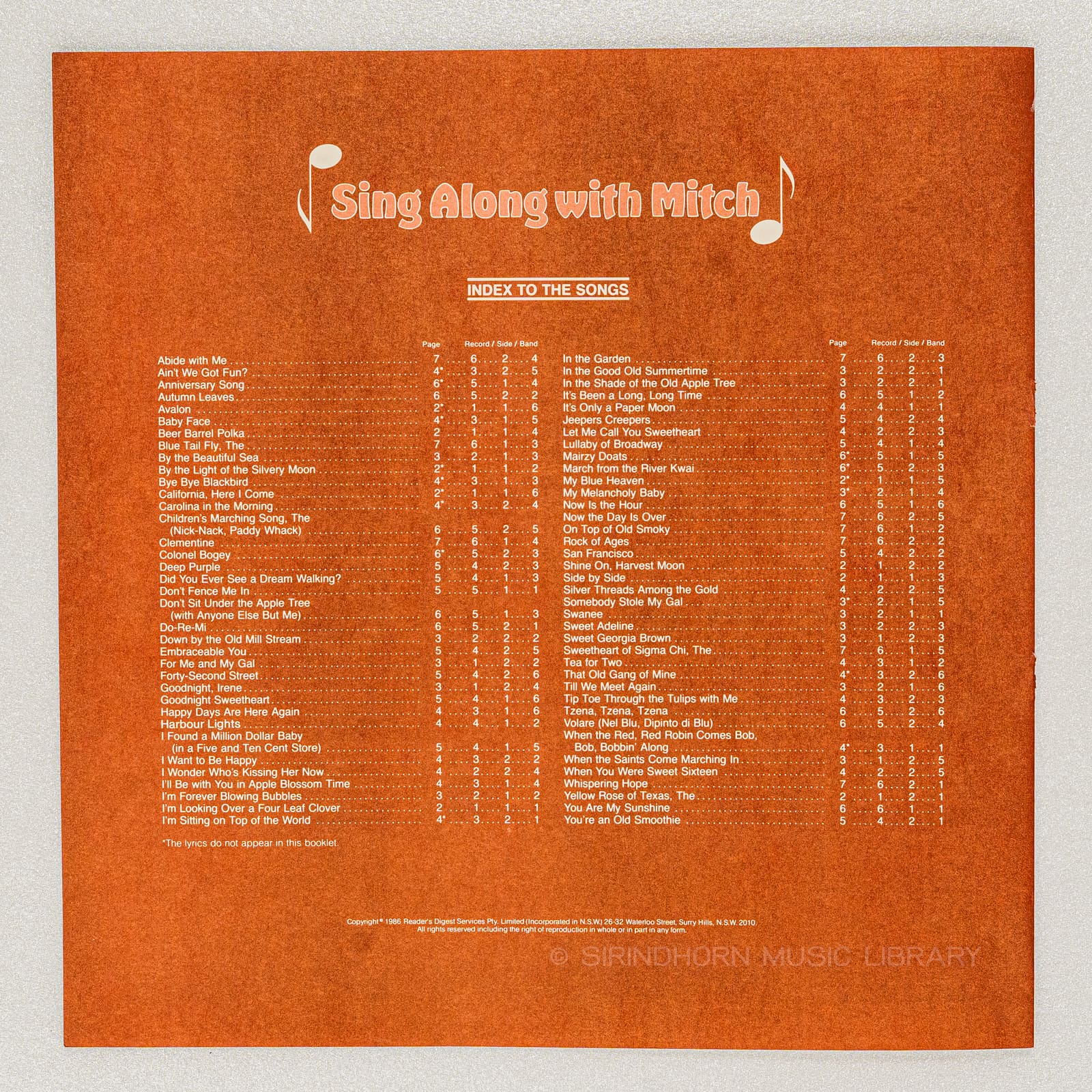 หน้าปกด้านใน 8 — Singing down memory lane with Mitch Miller and the gang
