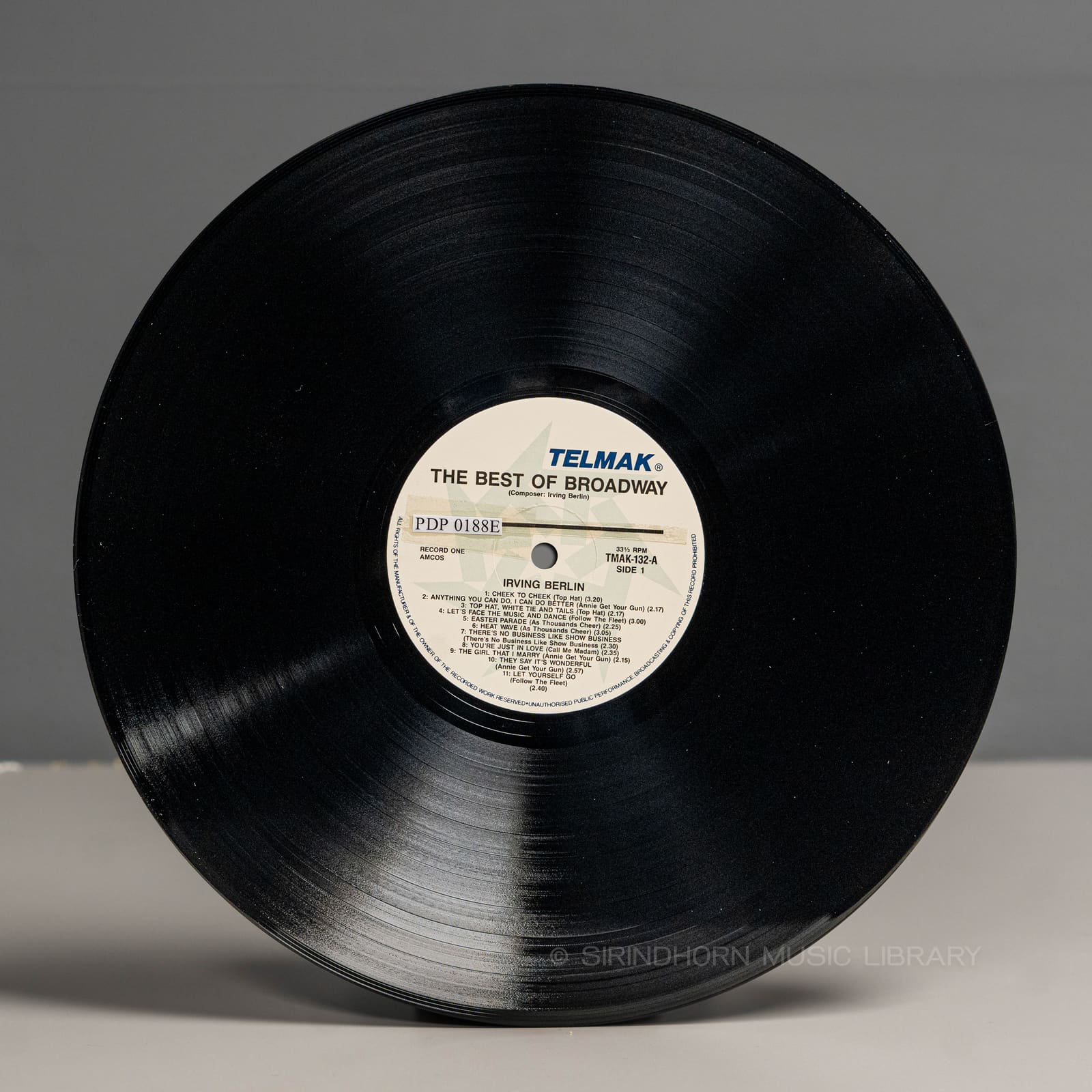 ป้ายแผ่นเสียง A — The best of broadway by Irving Berlin and Jerome Kern