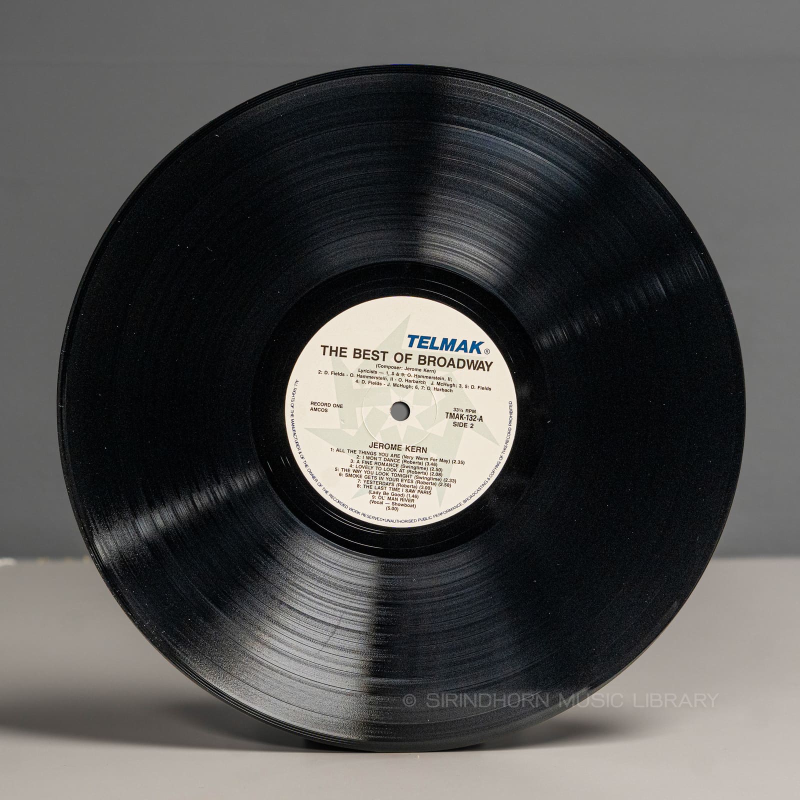 ป้ายแผ่นเสียง B — The best of broadway by Irving Berlin and Jerome Kern