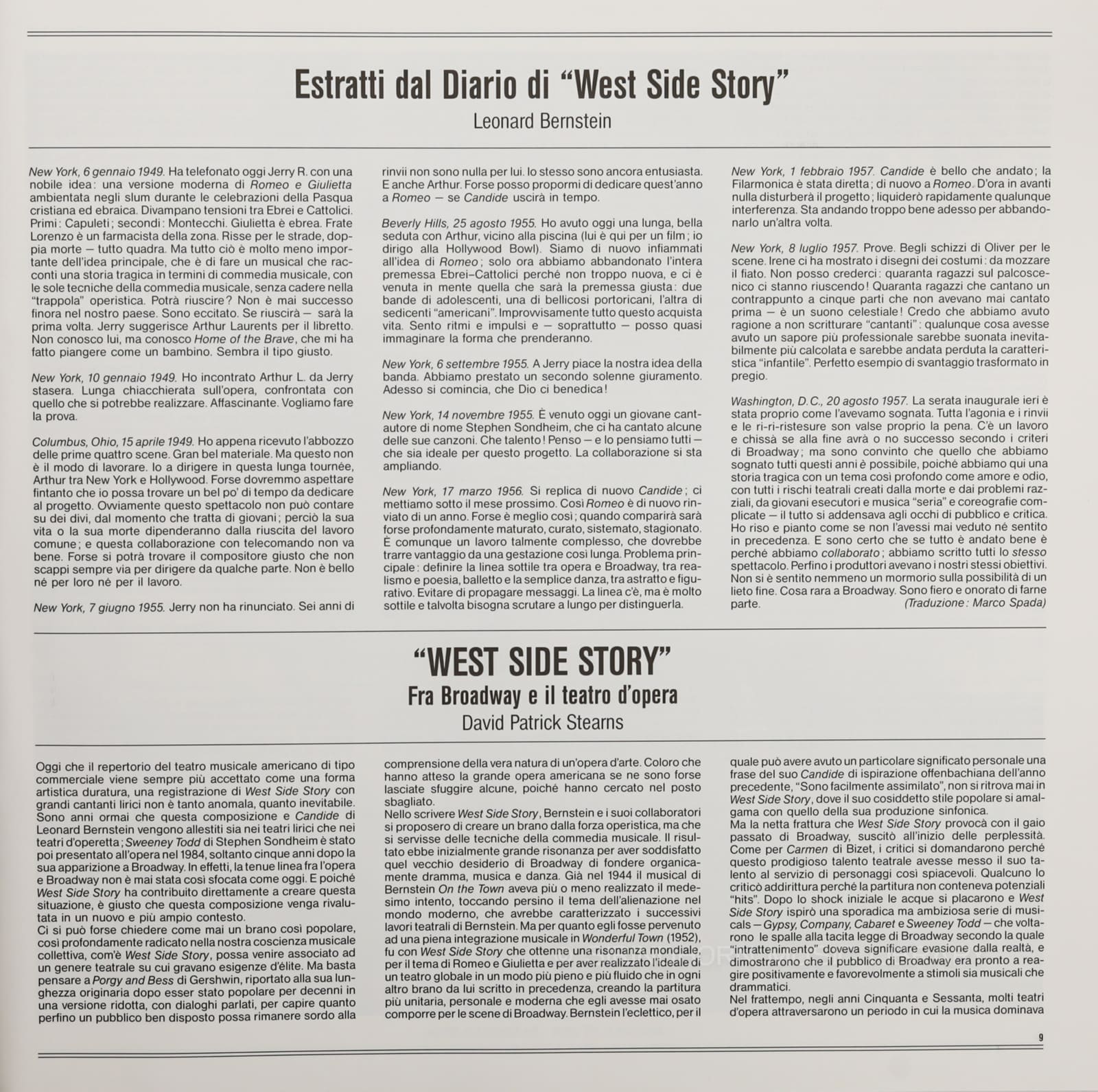 หน้าปกด้านใน 10 — West side story based on a conception of Jerome Robbins