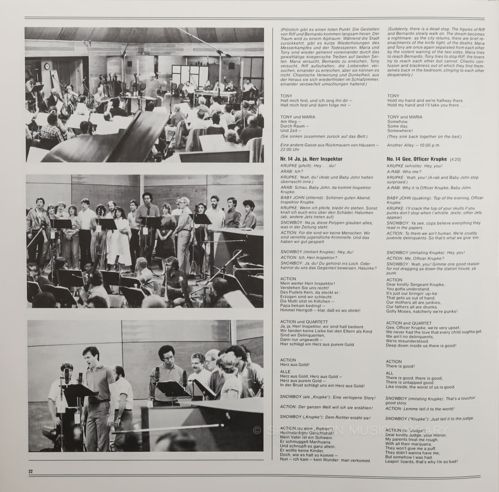 หน้าปกด้านใน 23 — West side story based on a conception of Jerome Robbins