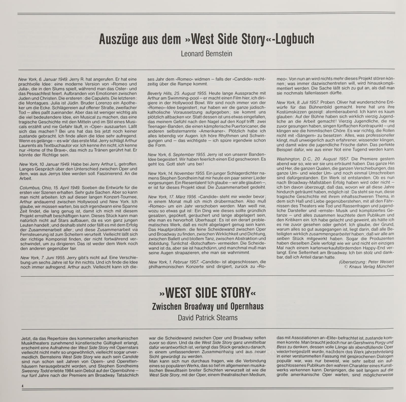 หน้าปกด้านใน 5 — West side story based on a conception of Jerome Robbins