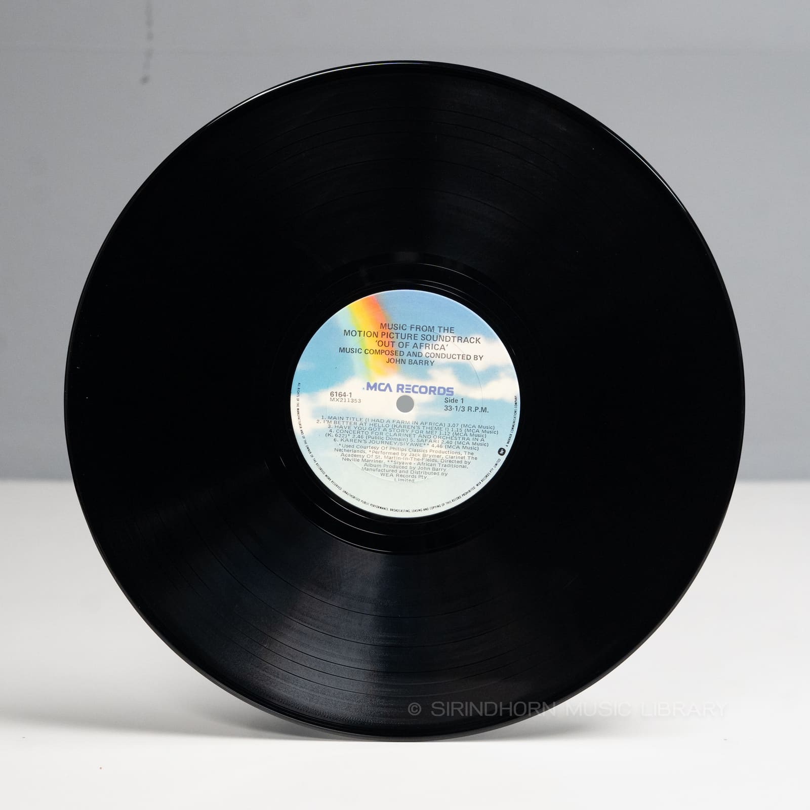 ป้ายแผ่นเสียง A — Out of Africa music from the motion picture soundtrack