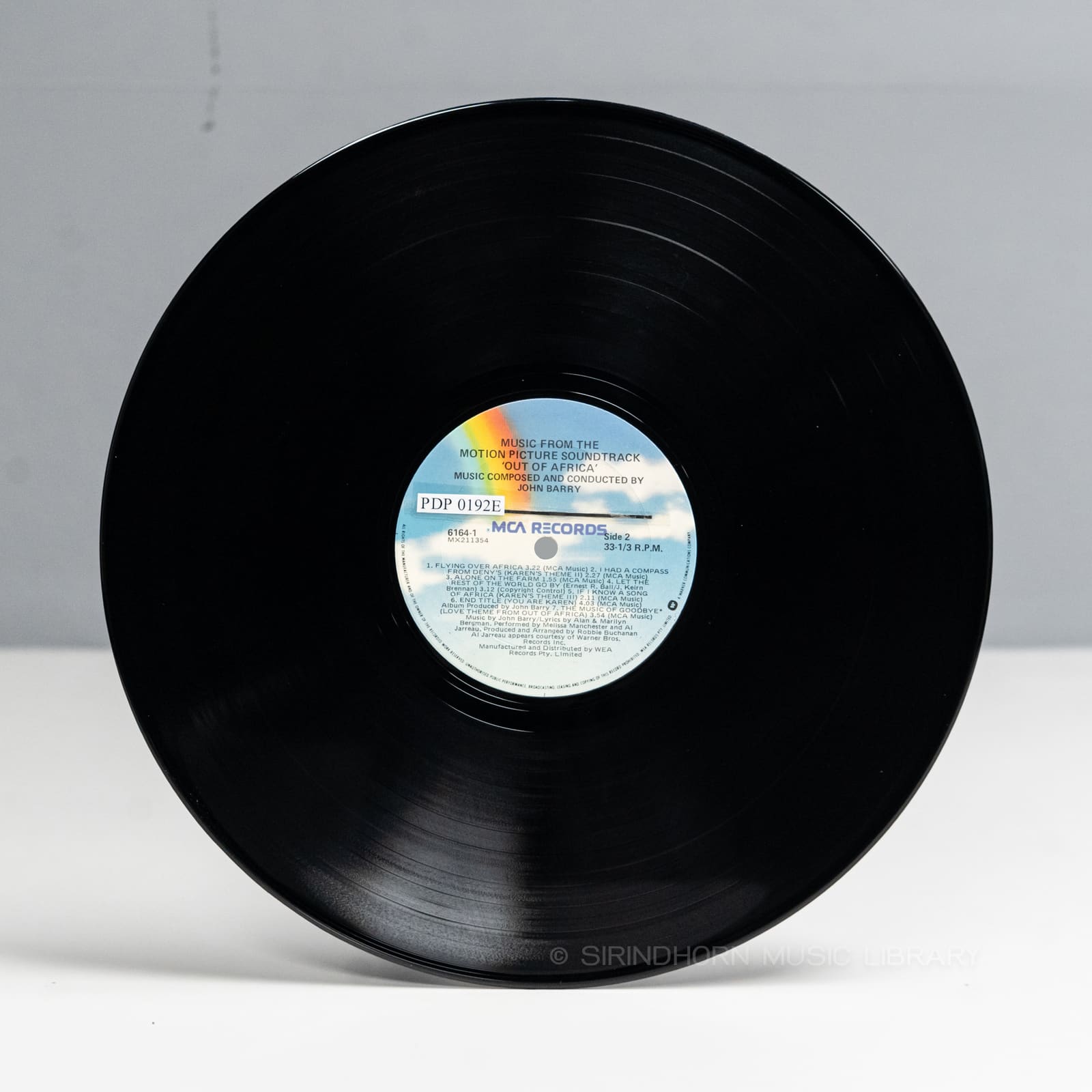 ป้ายแผ่นเสียง B — Out of Africa music from the motion picture soundtrack