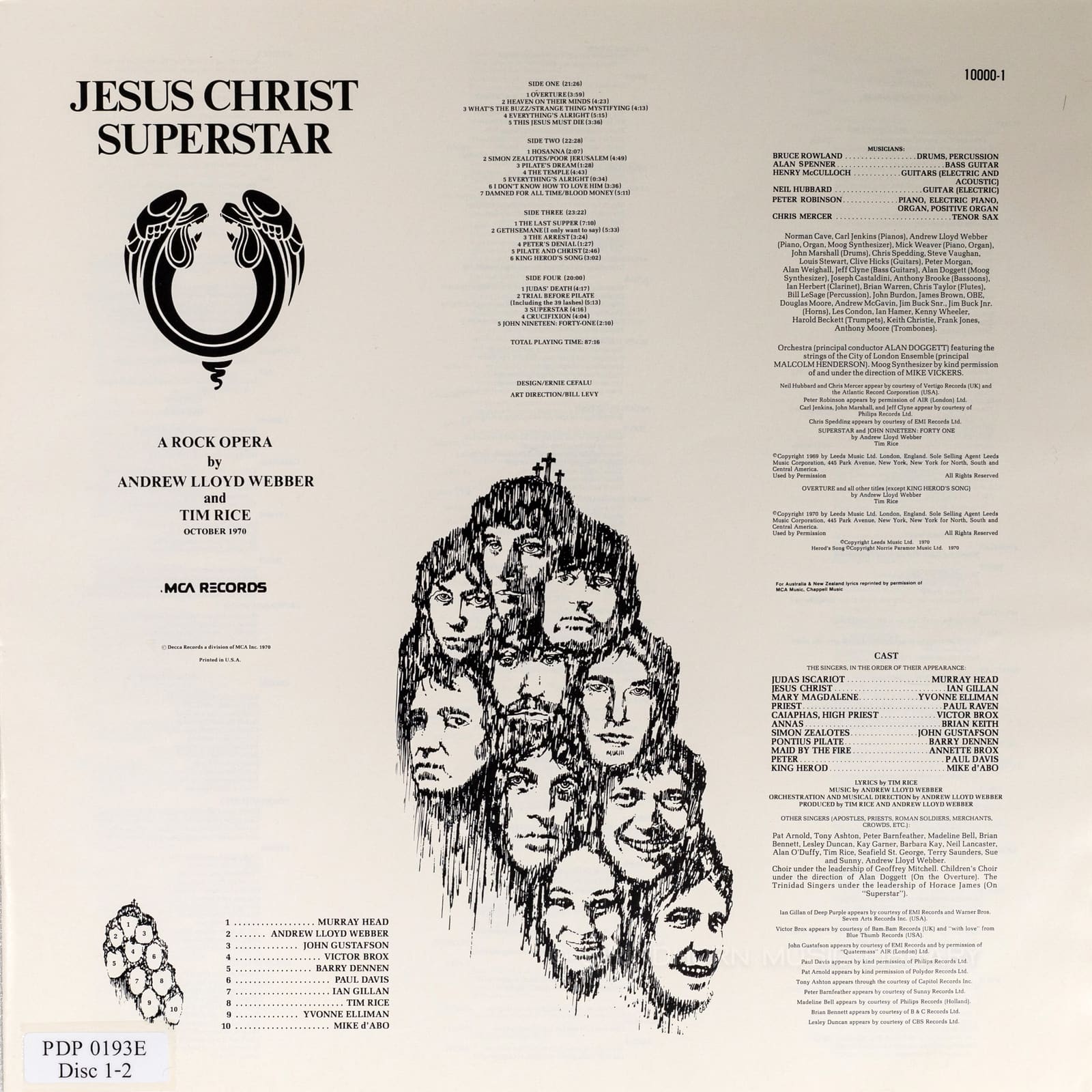 หน้าปกด้านใน 1 — Jesus Christ superstar