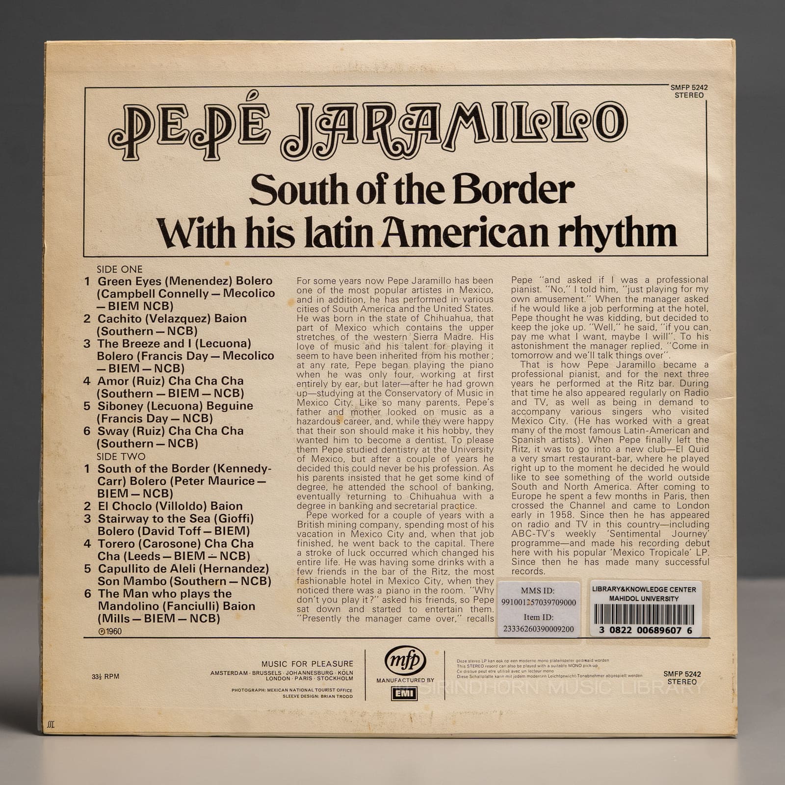 ปกหลัง — South of the border with his Latin American rhythm